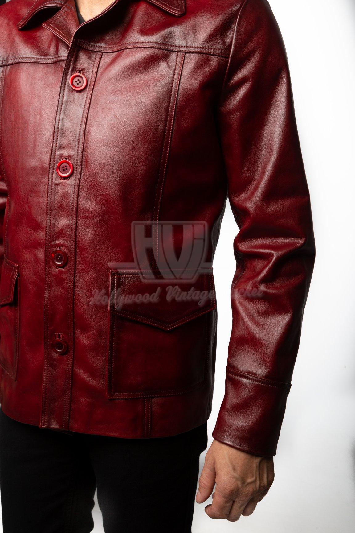 Fight Club red leather jacket | Tyler Durden - Hollywood Vintage Jacket